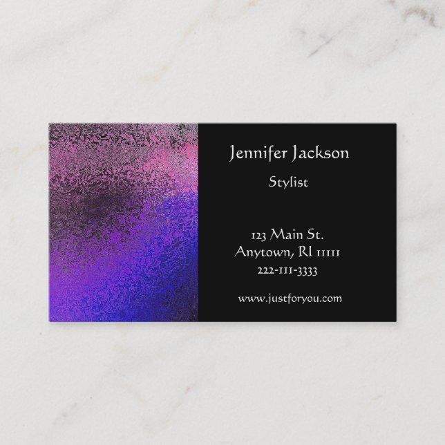 Faux Hammered Metal Business Cards (Front)