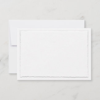 Faux Hand Torn Deckle Edge Horizontal RSVP Card