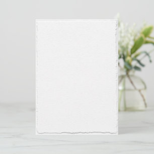 Faux Hand Torn Deckle Edge Print Wedding Invitation