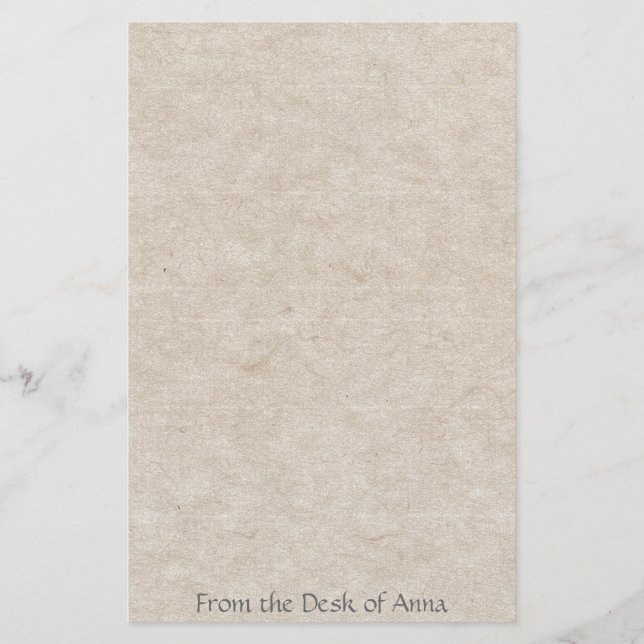 Faux Handmade Paper Manuscript Look Stationery (Front)