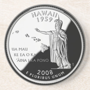 Faux Hawaii State Quarter Coaster