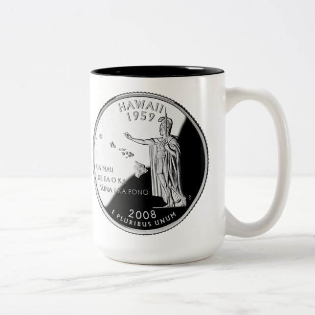 Faux Hawaii State Quarter Two-Tone Coffee Mug (Right)