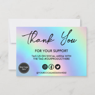 Faux Holo Colourful Thank you Media Insert