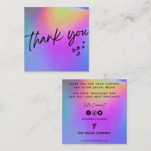 Faux Holo Hearts Trendy Media Insert Business Card