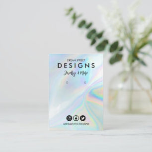 Faux Holo Logo Social Media Earring Display Card