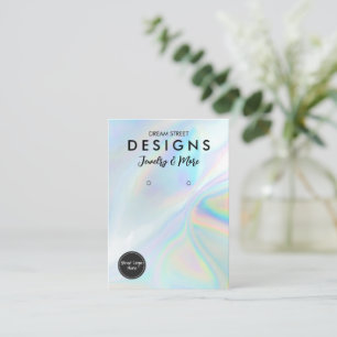 Faux Holo Logo Social Media Earring Display Card