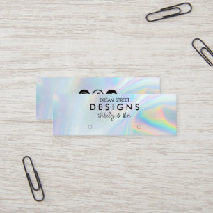 Faux Holo Logo Social Media Earring Display Card