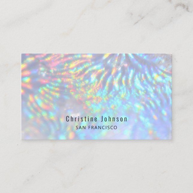 faux holographic background business card (Front)