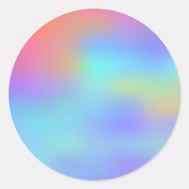 Faux Holographic Bright Custom Trendy Classic Round Sticker (Front)