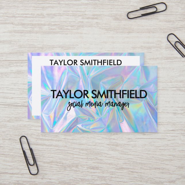 Faux Holographic Custom Business Card (Front/Back In Situ)