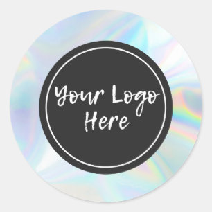 Faux Holographic Custom Trendy Classic Round Stick Sticker