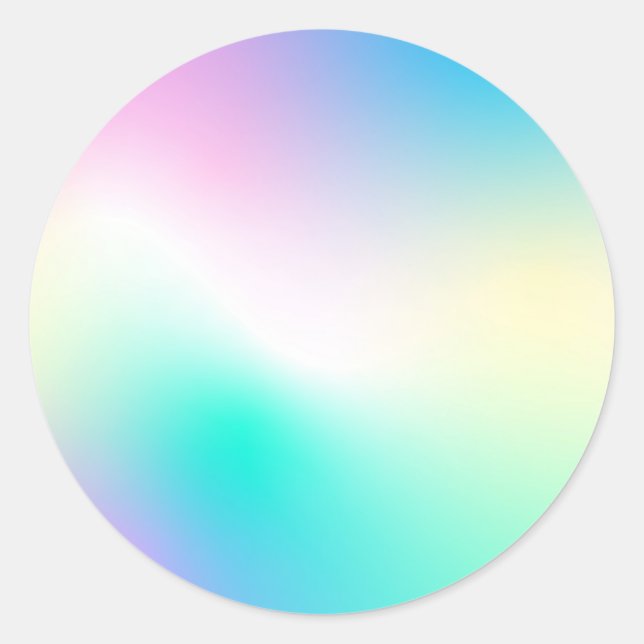 Faux Holographic Custom Trendy Classic Round Stick Sticker (Front)