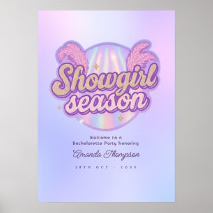 Faux Holographic Disco Showgirl Bachelorette Party Poster
