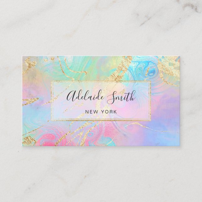 FAUX holographic effect Business Card (Front)