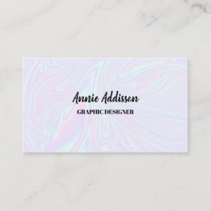 Faux holographic effect texture blue business card