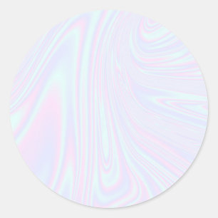 Faux holographic effect texture blue classic round sticker