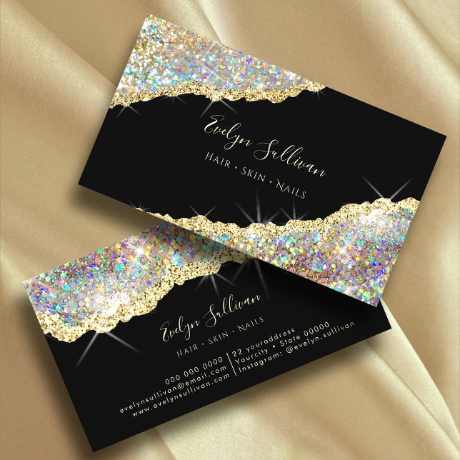 Faux Holographic Glitter Business Card (Creator Uploaded)