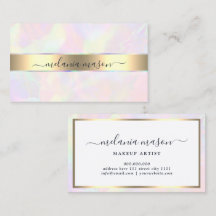Faux Holographic & Gold Elegant Beauty Girly