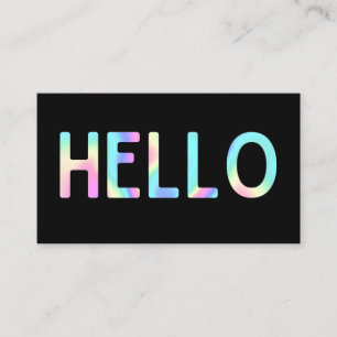 Faux Holographic Hello Business Card