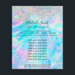 FAUX holographic iridescent and faux glitter Flyer<br><div class="desc">beauty salon professional makeup artist flyer</div>