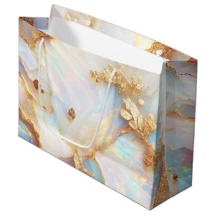 Faux Holographic Iridescent Opal Crystal Fantasy Large Gift Bag