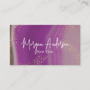 Faux holographic opal stone Personalised Business Card
