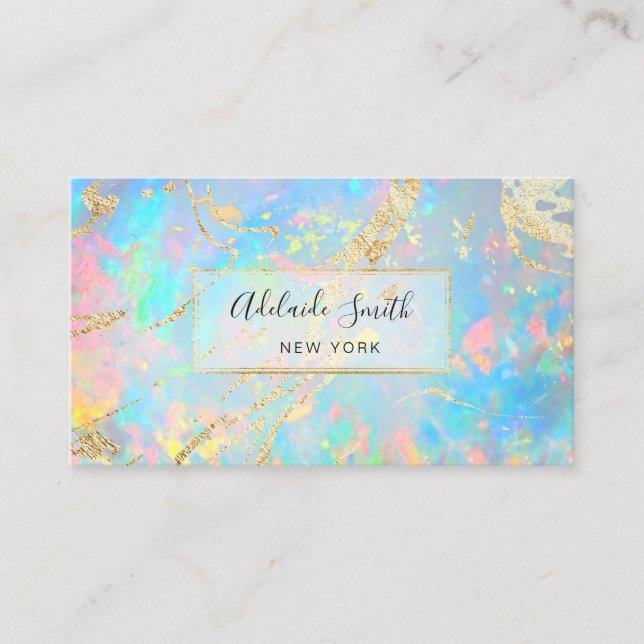 FAUX holographic opal texture Business Card (Front)