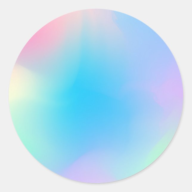 Faux Holographic Pastel Custom Trendy Classic Roun Round Sticker (Front)