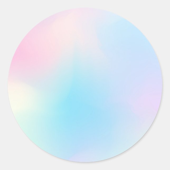 Faux Holographic Pastel Custom Trendy Classic Round Sticker (Front)