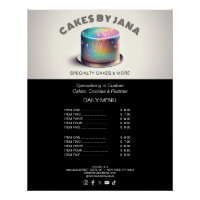 Faux Holographic Rainbow Glitter Cake Bakery