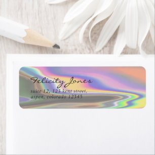 Faux Holographic Return Address Label