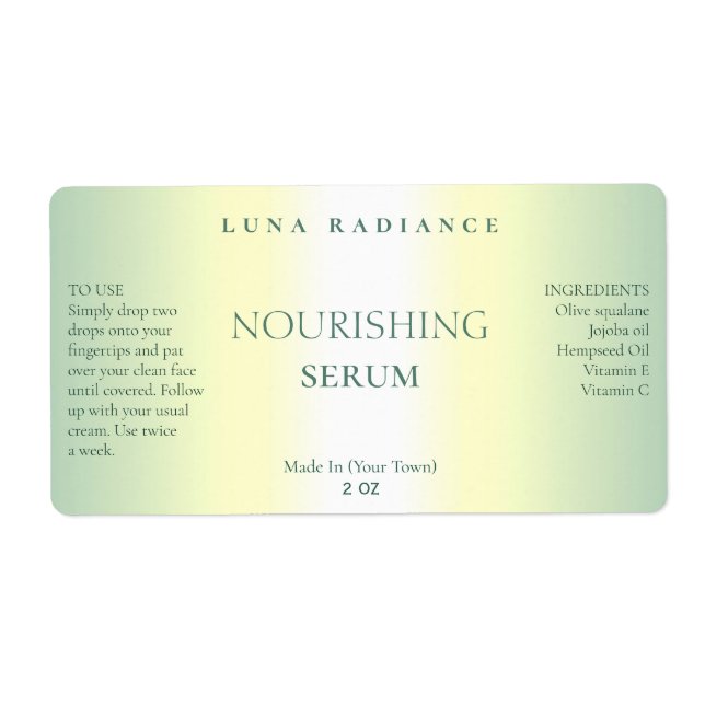 FAUX Holographic Serum Labels (Front)