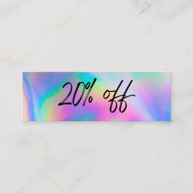 Faux Holographic Stripes  Discount Card (Front)