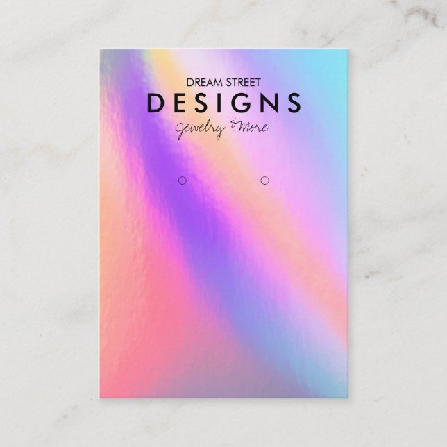 Faux Holographic Trendy Earring Display Card (Front)