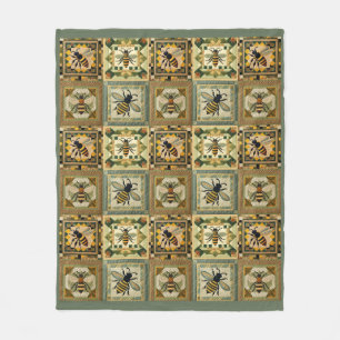 Faux Honeybee Quilt  Fleece Blanket