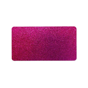 Faux Hot Pink Glitter Background Sparkle Label