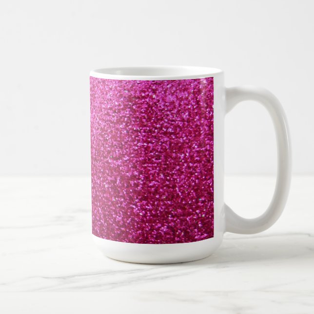 Faux Hot Pink Glitter Coffee Mug (Right)