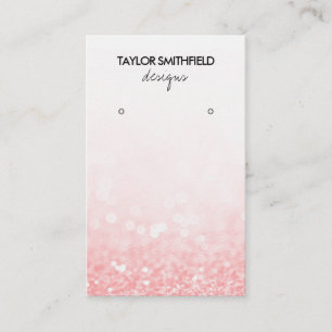 Faux Hot Pink Glitter Earring Display Business Card