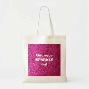 Faux Hot Pink Glitter Tote Bag