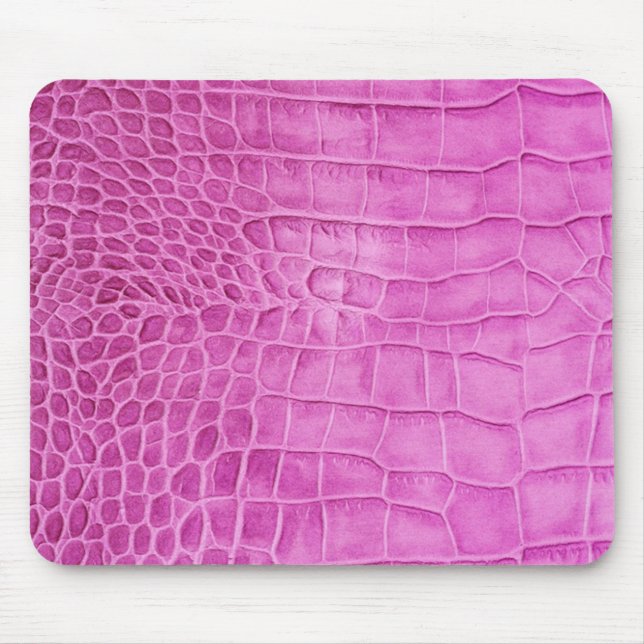 Faux Hot Pink Leather Mouse Pad (Front)