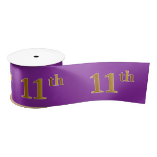 Faux/Imitation Gold "11th" Event Number (Purple) Satin Ribbon