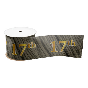 Faux/Imitation Gold "17th" Event Number (Rustic) Satin Ribbon