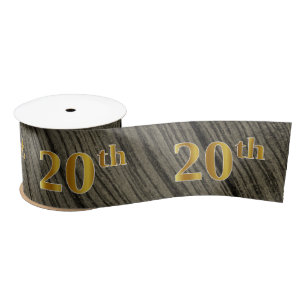 Faux/Imitation Gold "20th" Event Number (Rustic) Satin Ribbon