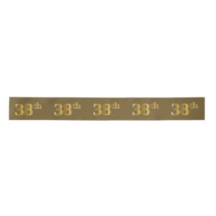 Faux/Imitation Gold "38th" Event Number (Brown) Satin Ribbon