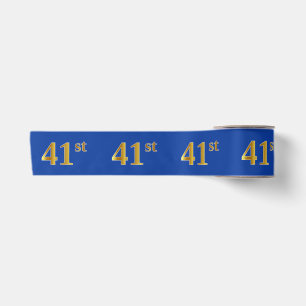 Faux/Imitation Gold "41st" Event Number (Blue) Satin Ribbon
