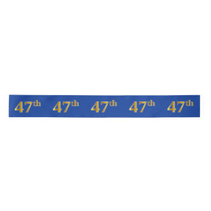 Faux/Imitation Gold "47th" Event Number (Blue) Satin Ribbon