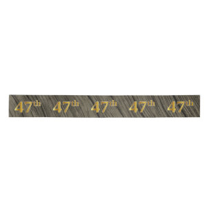 Faux/Imitation Gold "47th" Event Number (Rustic) Satin Ribbon
