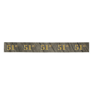 Faux/Imitation Gold "51st" Event Number (Rustic) Satin Ribbon