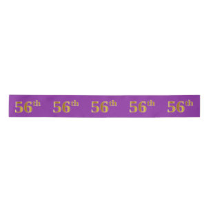 Faux/Imitation Gold "56th" Event Number (Purple) Satin Ribbon