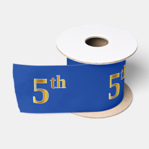 Faux/Imitation Gold "5th" Event Number (Blue) Satin Ribbon